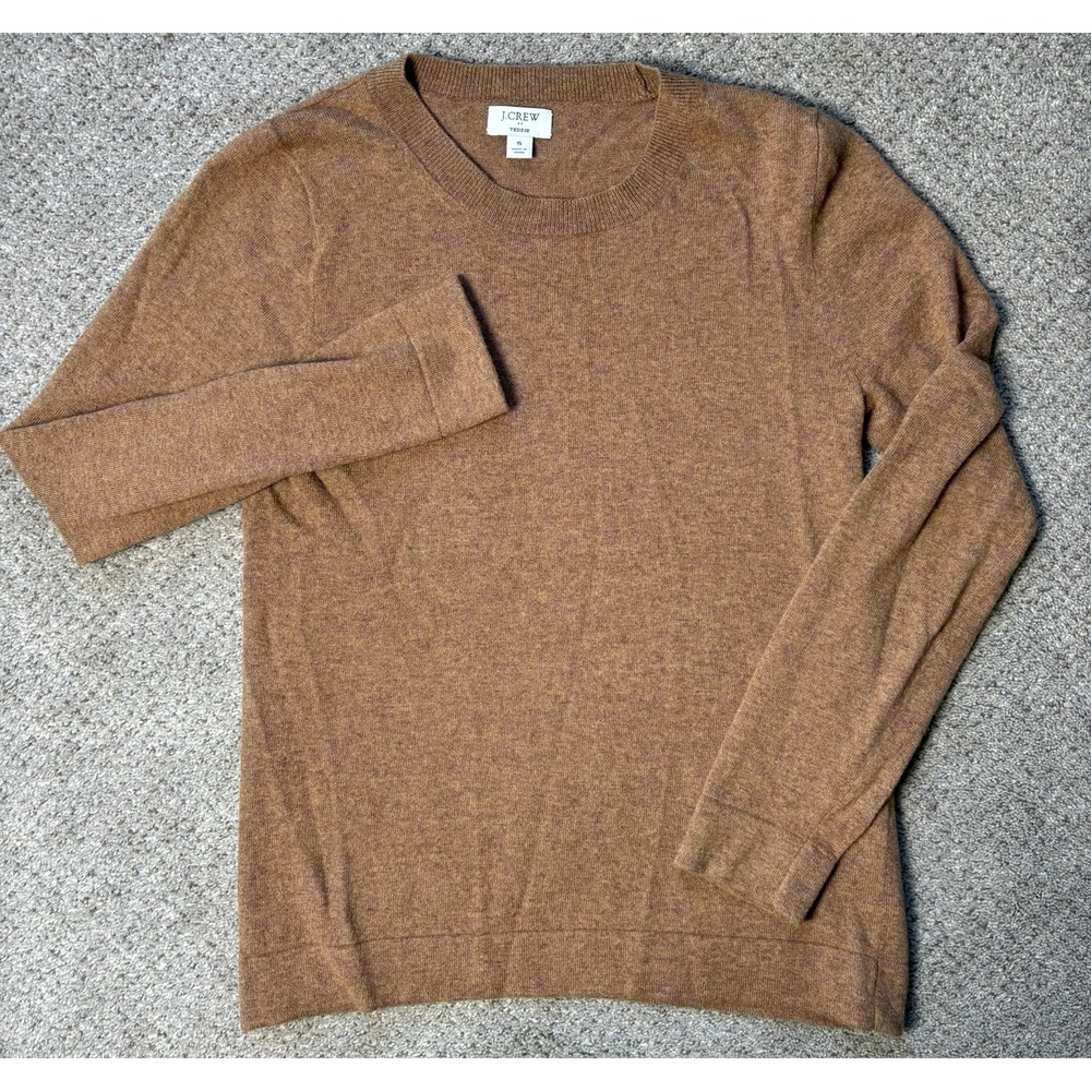 J. Crew Teddie Sweater Womens S Wool Blend Camel Brown Classic Preppy Pullover - Picture 2 of 7